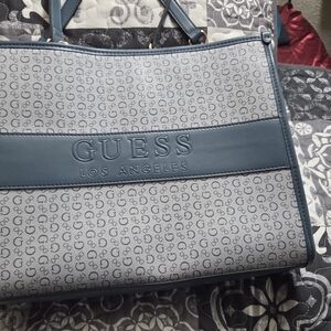 Guess Women's Blue Monogram Tote
